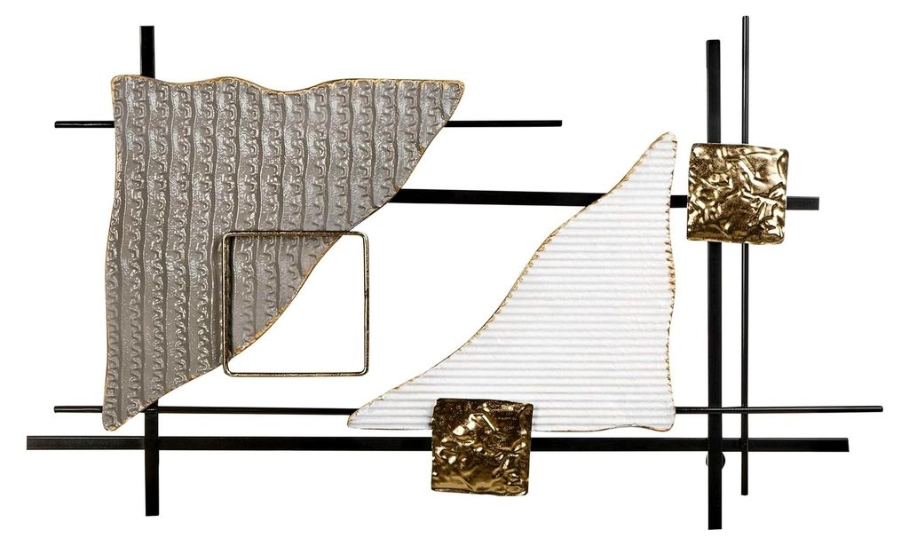 Wanddekoration aus Metall 78x45cm handgefertigt im Glamour-Design mehrfarbig