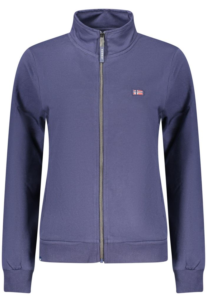 Damen-Sweatshirt mit Reißverschluss, Blau, Langarm & Taschen