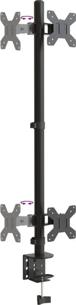 Support double écran pour bureau - Optimisation d'espace Noir en Acier - 7