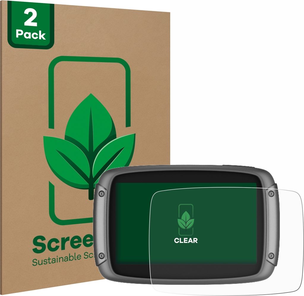 2x ScreenLeaf Schutzfolie für TomTom Rider 500 / 550 nachhaltiger Displayschutz Display Schutz Folie Klar Transparent