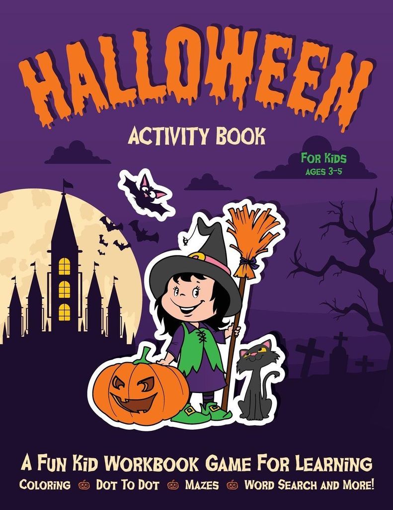 Halloween Activity Book For Kids Ages 3-5