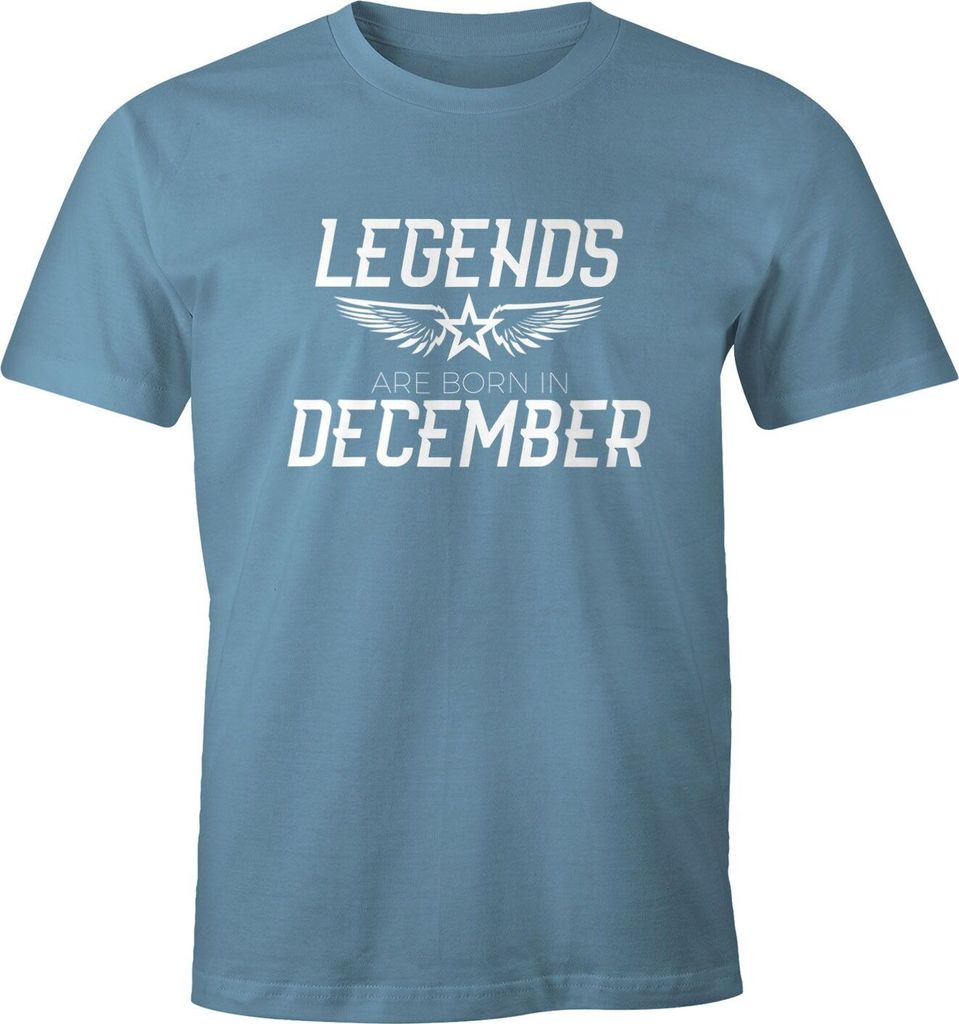 Herren T-Shirt Legends are born in December Geburtstag Geschenk Fun-Shirt Moonworks stone blue M