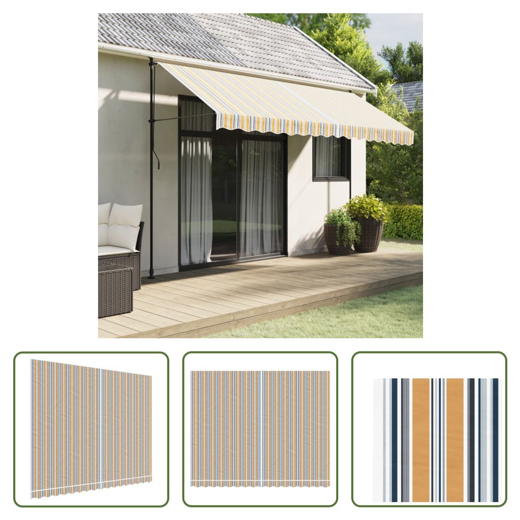 The Living Store Markisenbespannung Mehrfarbig Gestreift 4x3 m