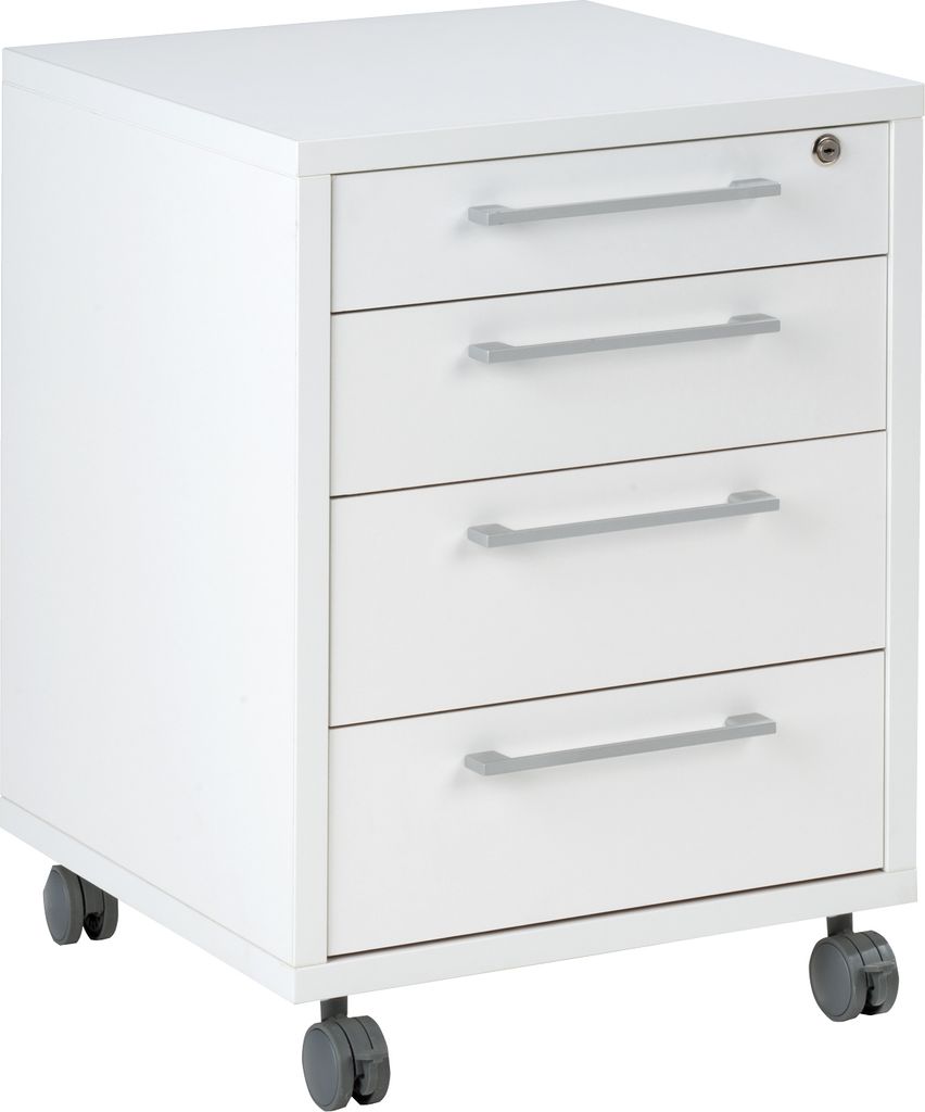 Rollcontainer - Weiß - 48 x 68 cm - 4 Schubladen - Produktbild 