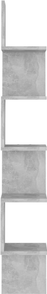 " "Schweberegal schlichte Design - Hängeregal 10Kg belastbar - Wand-Eckregal Betongrau 20x20x127,5 cm Holzwerkstoff NeuMöbel 2059106