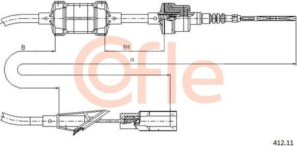 COFLE 412.11 Seilzug, Kupplungsbetätigung OE 46451736 kompatibel mit Lanc Y, Maz Y, Punto