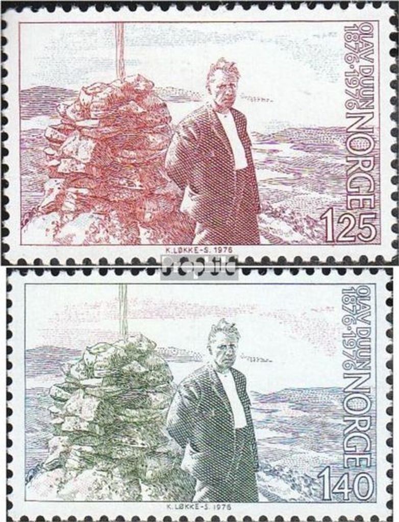 Briefmarken Norwegen 1976 Mi 730-731 (kompl.Ausg.) postfrisch Olav Duun