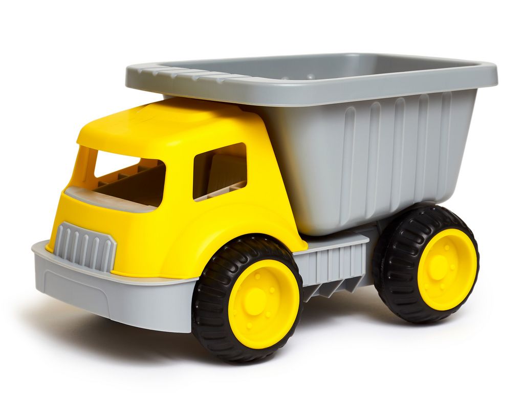 Hape Kipplaster Sandspielzeug gelb grau - Strandauto für Kinder