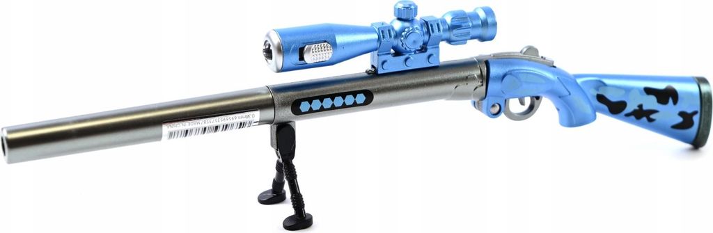 Leuchtender Kugelschreiber Gewehr - Stift in Waffenform mit LED Licht Gadget