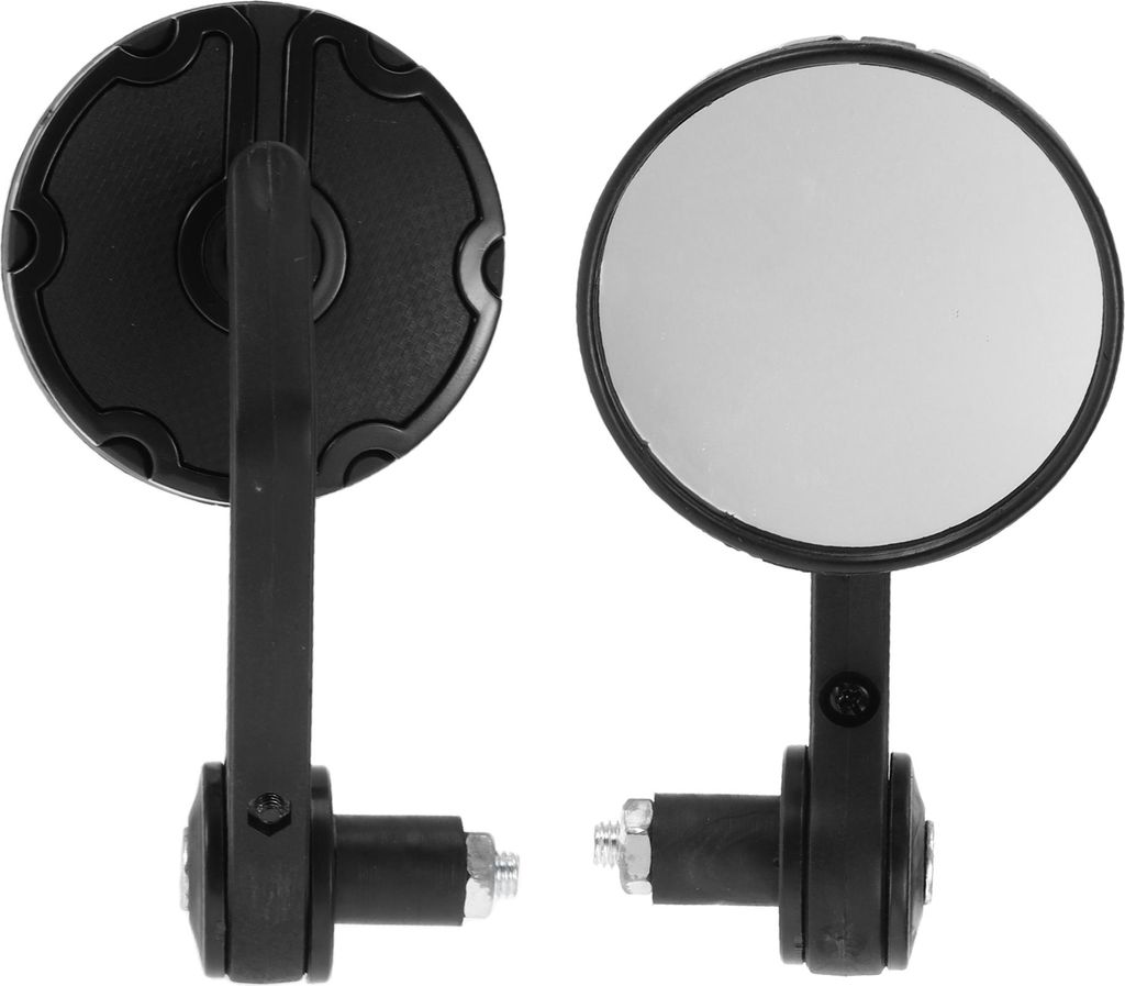 1 Satz M8 Universal Motorrad Rückspiegel Lenkerende Seitenspiegel Halterung Einstellbar Aluminium Kunststoff Schwarz Runde Form