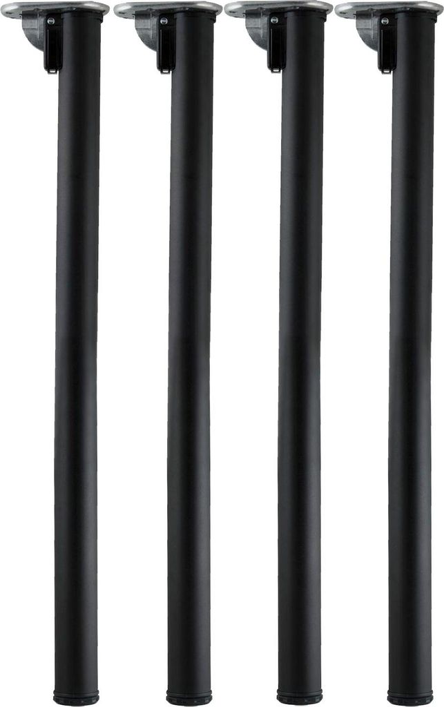 camar Tischbein Click klappbar, Tischbein höhenverstellbar, Länge 705-735mm, rund, Stahl schwarz geperlt 4 Stück