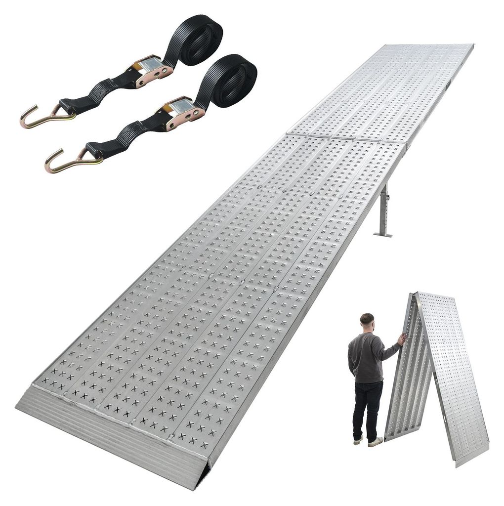 TRUTZHOLM Auffahrrampe Alu extralang 400 cm 400 kg 70 cm breit klappbare Verladerampe Eventrampe