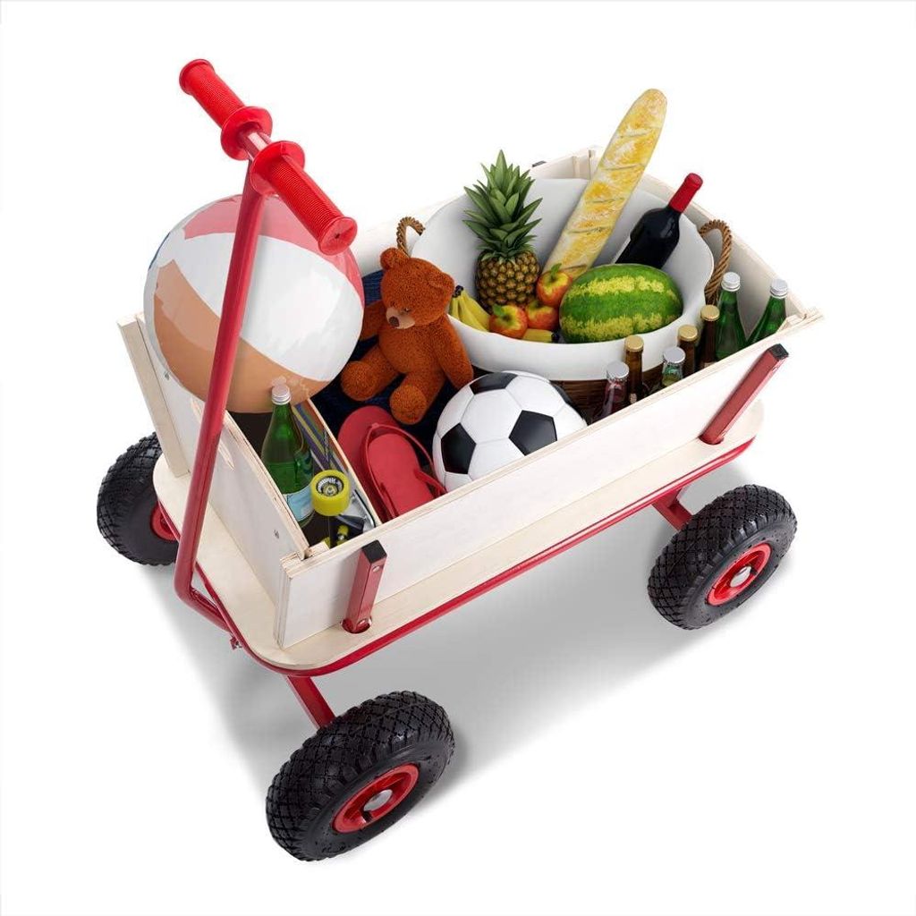 Bolderkar bis 180 kg mit Luftreifen und Stahlrahmen - Handwagen für Garten, Haus und Transport
