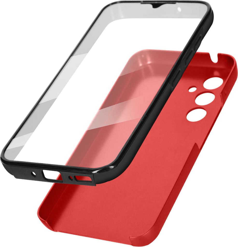 Schutzhülle für Samsung Galaxy A54 5G, Vorder- + Rückseite – Rot