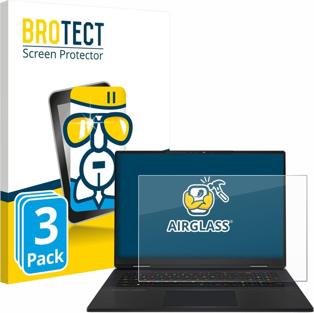 3x BROTECT Schutzglas für MSI Titan 18 HX AI 2025 Schutzfolie Panzer Folie Glas Display Schutz klar