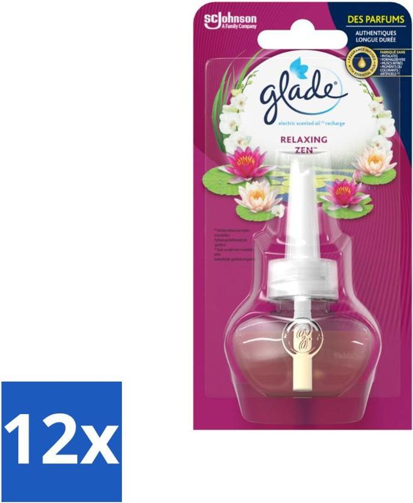 Glade - Elektrische Ölnachfüllung - Relaxing Zen - Ohne Halter - Vorteilspack - 12 Stücke