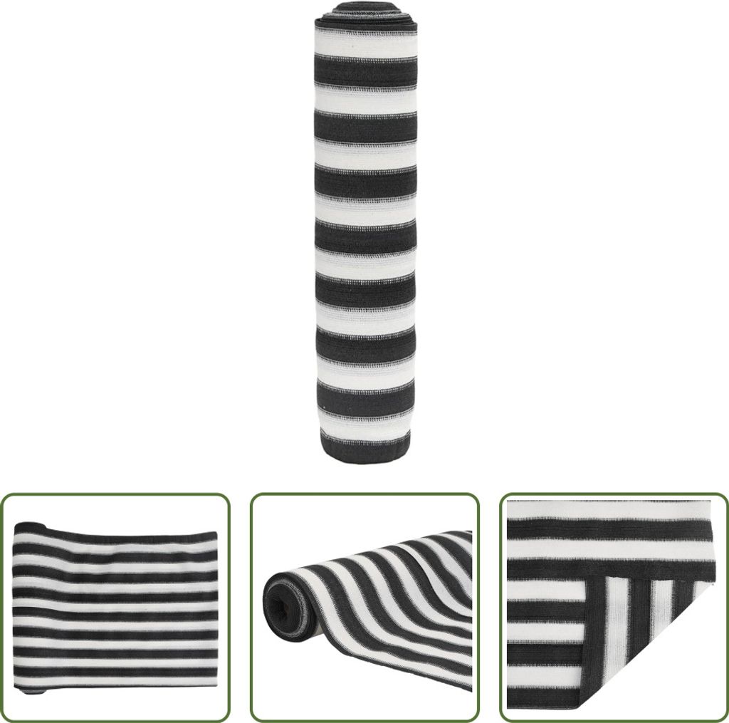 The Living Store Zaunblende Anthrazit und Weiß 1,5x50 m HDPE 75 g/m²