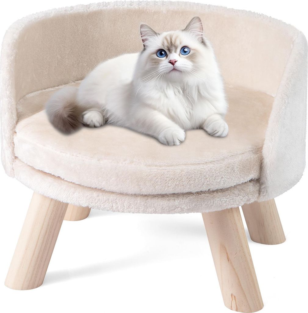COSTWAY Katzensofa, Katzenbett erhöht, Katzencouch mit Produktbild 