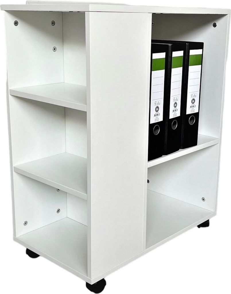 Druckertisch Büro Rollen Druckerständer Organizer Rollschrank LEON weiß