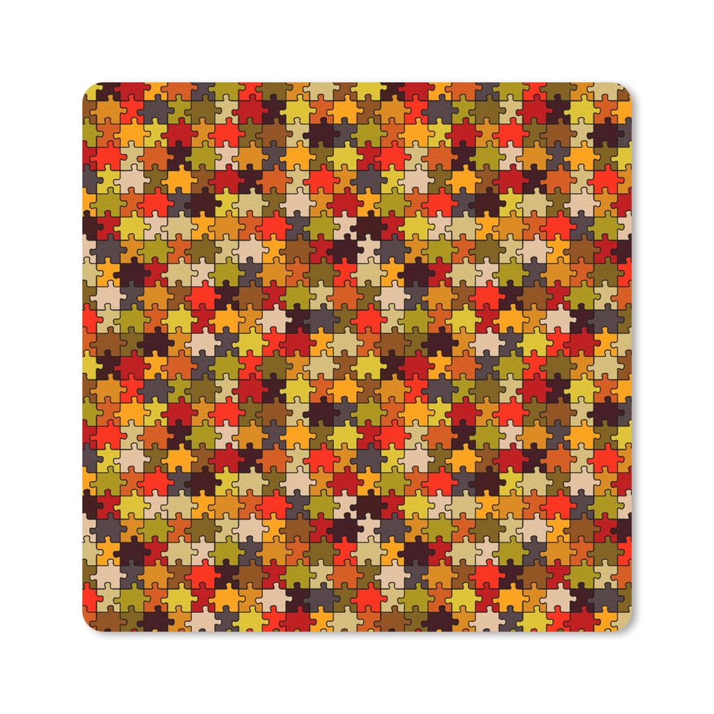 MuchoWow Mauspad Mousepad Puzzle - Muster - Herbst 30x30 cm - Mousepads - Maus Mat - Pad - Mausunterlage - Gaming