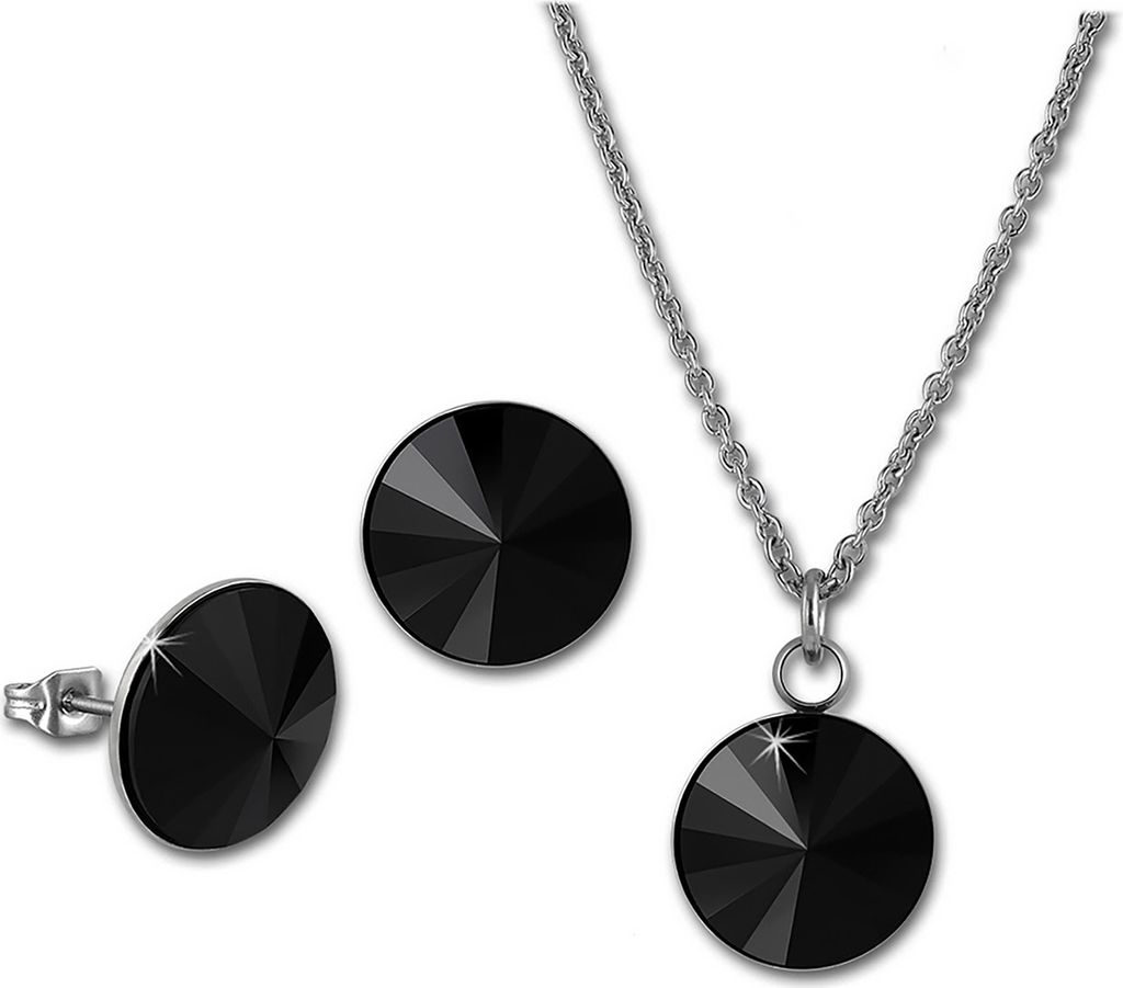 Amello Edelstahl schwarz Damen Sets ESSS04S Produktbild 