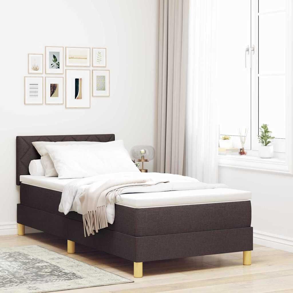 Maison Exclusive - Boxspringbett mit Kissen Dunkelbraun 90 x 190 cm Stoff