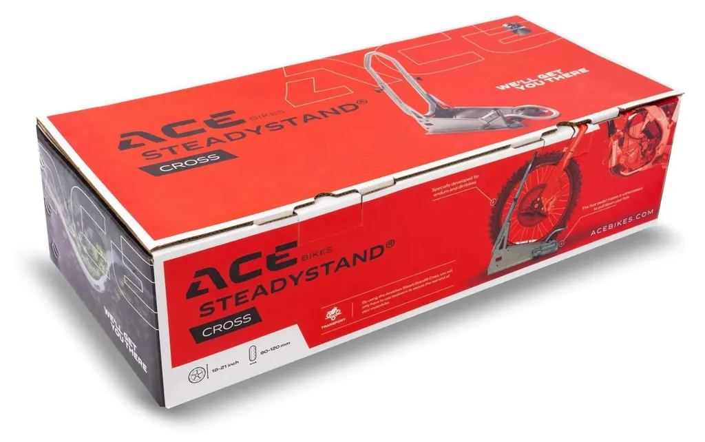 Acebikes SteadyStand Cross - Support Moto Fixation Sol pour Transport