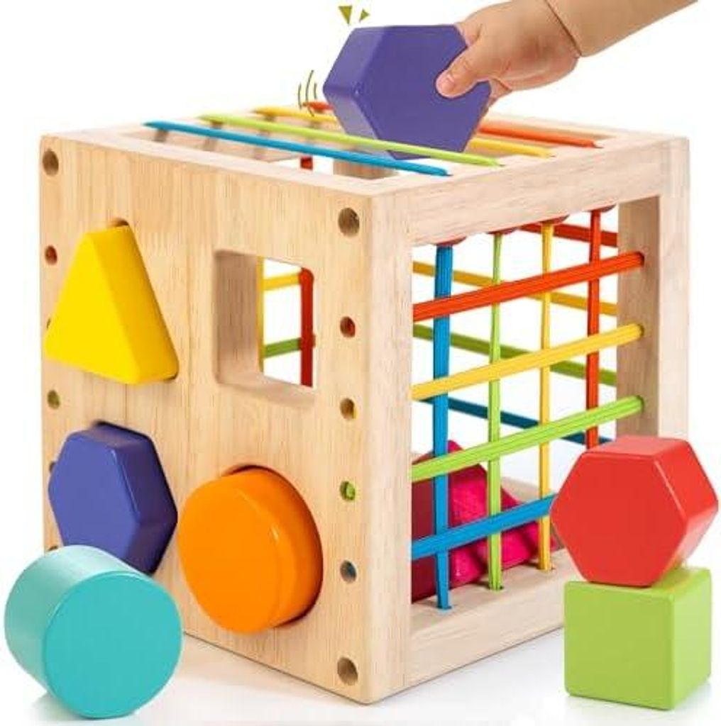 Formsortier-Holzspielzeug ab 1 Jahr, Montessori sensorisches Spielzeug, Babyblöcke, Feinmotorik Sortierspiele für frühes Lernen, Geschenk für K...