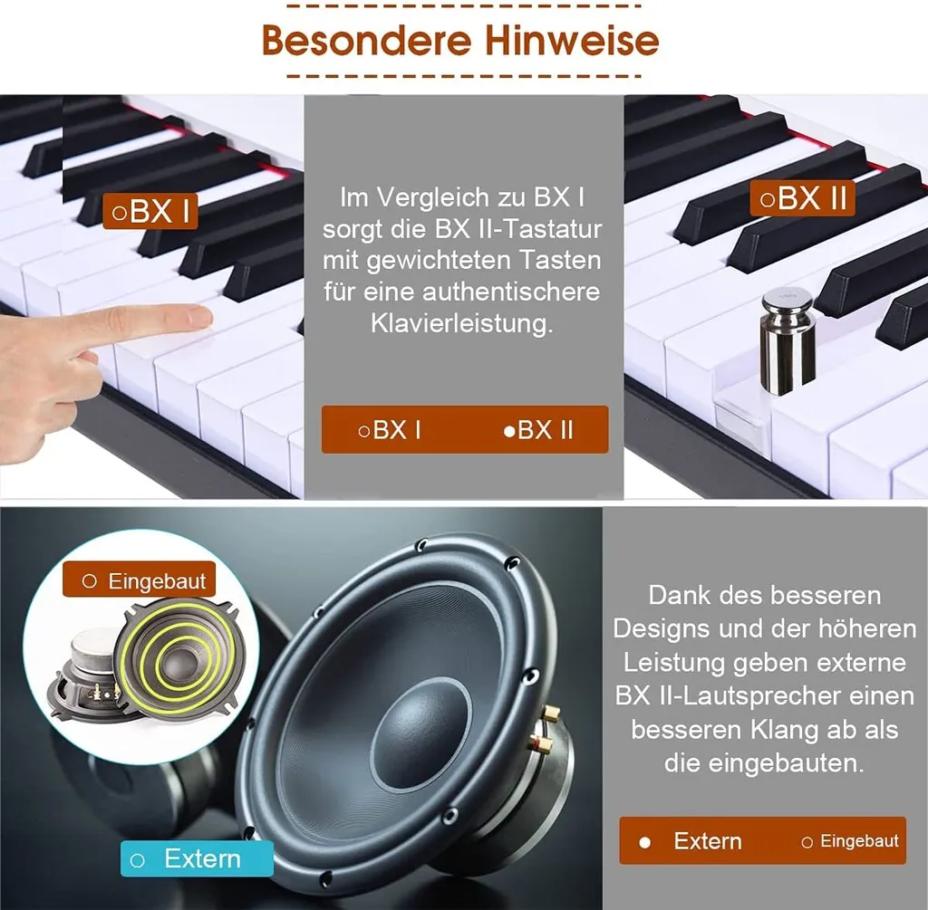 Clavier numérique Piano électrique 88 touches compact Bluetooth sonore