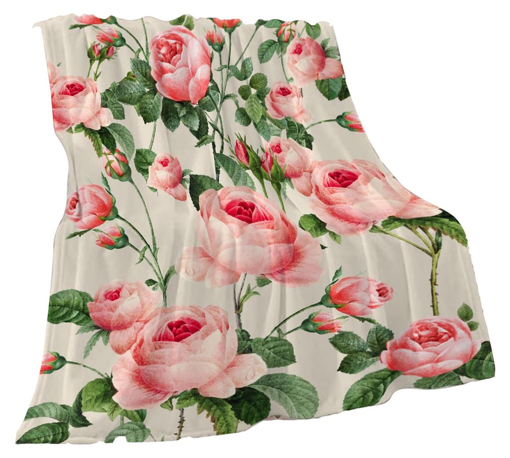 Frühlings- und Sommerblumen-Decke, weiche, kuschelige Flanell-Decke mit Blumenmuster, waschbar, Gänseblümchen- und Sonnenblumen-Überwurfdecke f...