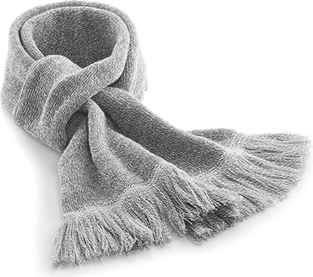 Beechfield B470 | Herren Schal Classic Knitted Scarf - Farbe: Heather Grey - Größe: One Size