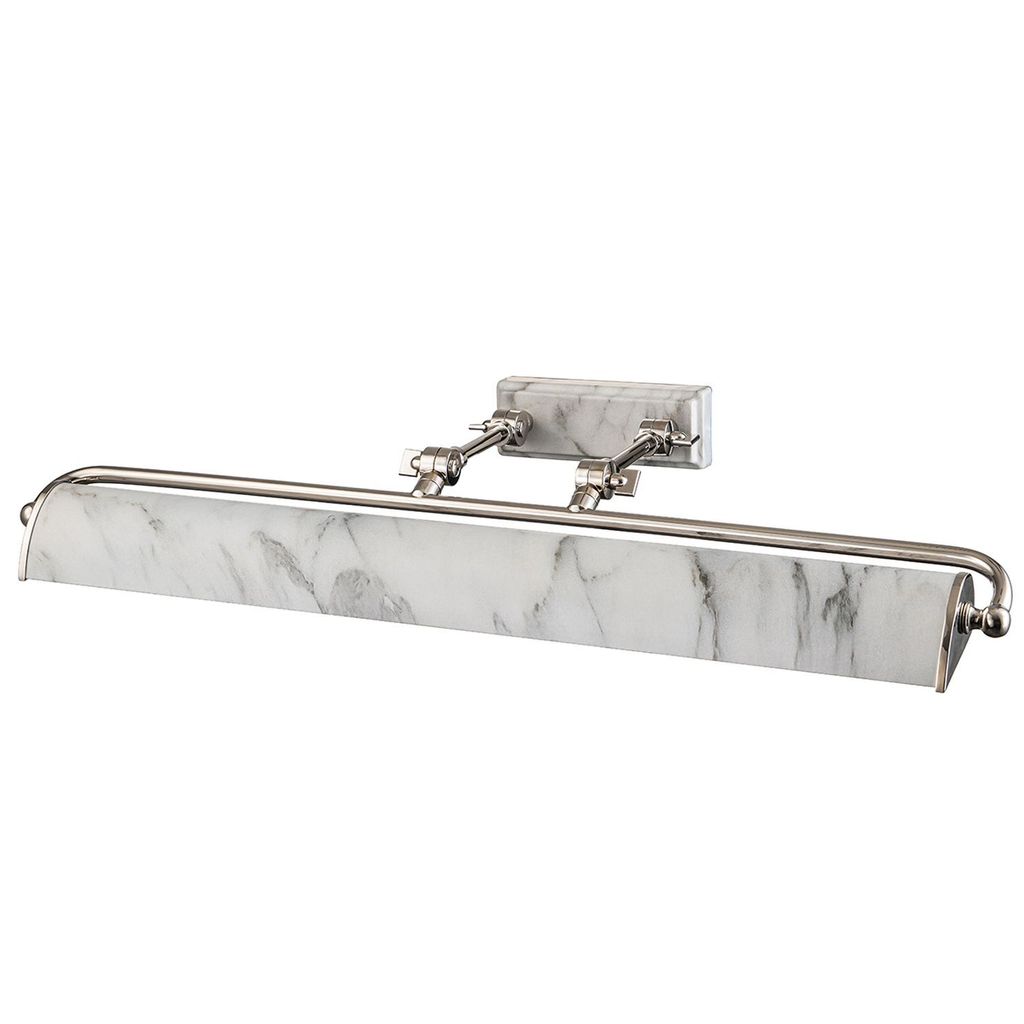 Bilderleuchte Metall verstellbar Nickel Marmor E14 4-flammig Vintage Design Bilderlampe
