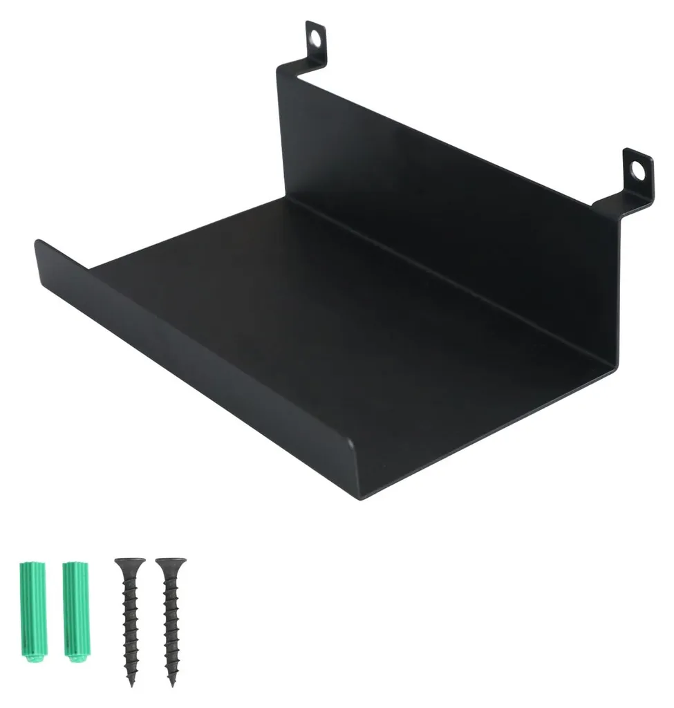 Tablette Métallique Noire pour Panneau Acoustique - Accessoire Mural DIY