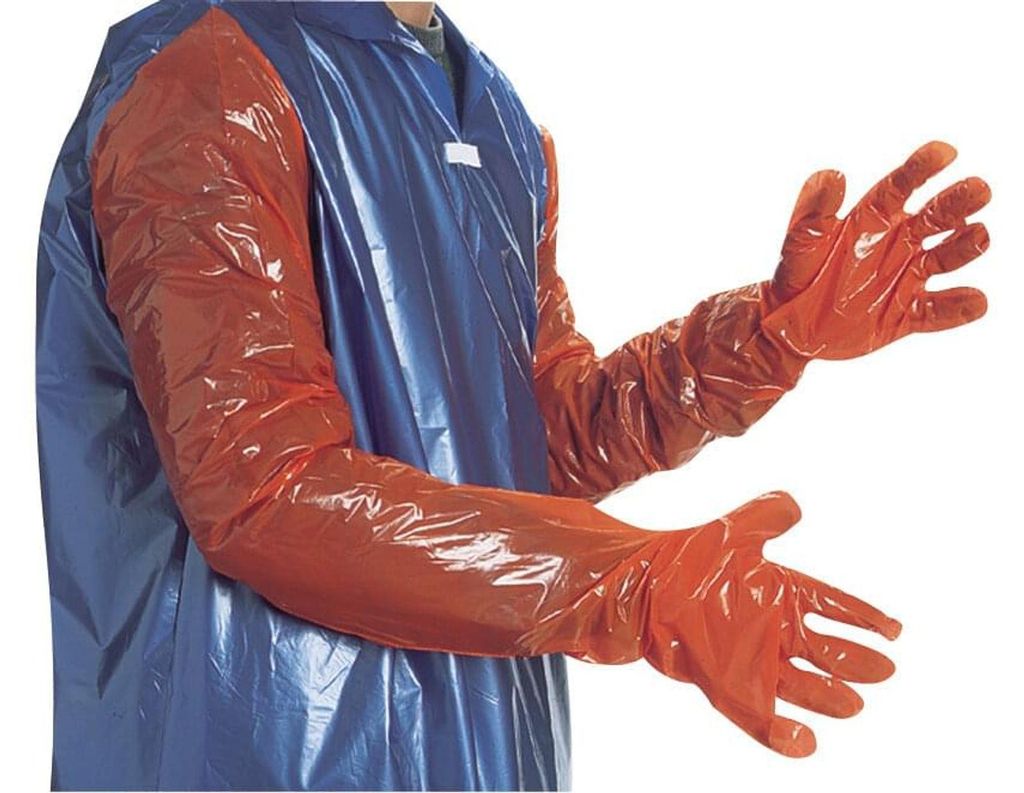 KAMER Einweghandschuhe (92 cm) | 100 Stück |orange