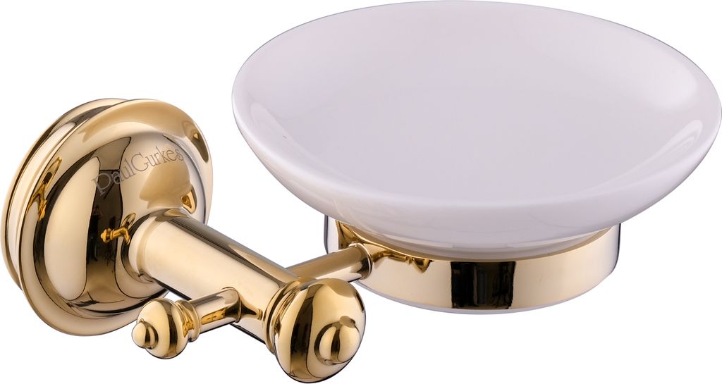 PaulGurkes Seifenablage Gold Retro Nostalgie Bad-Accessoires Seifenschale Keramik