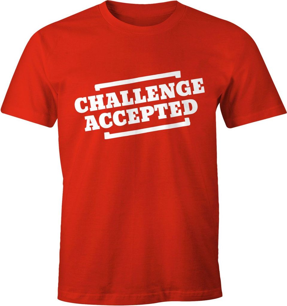 Challenge Accepted Herren T-Shirt Fun-Shirt Moonworks rot M