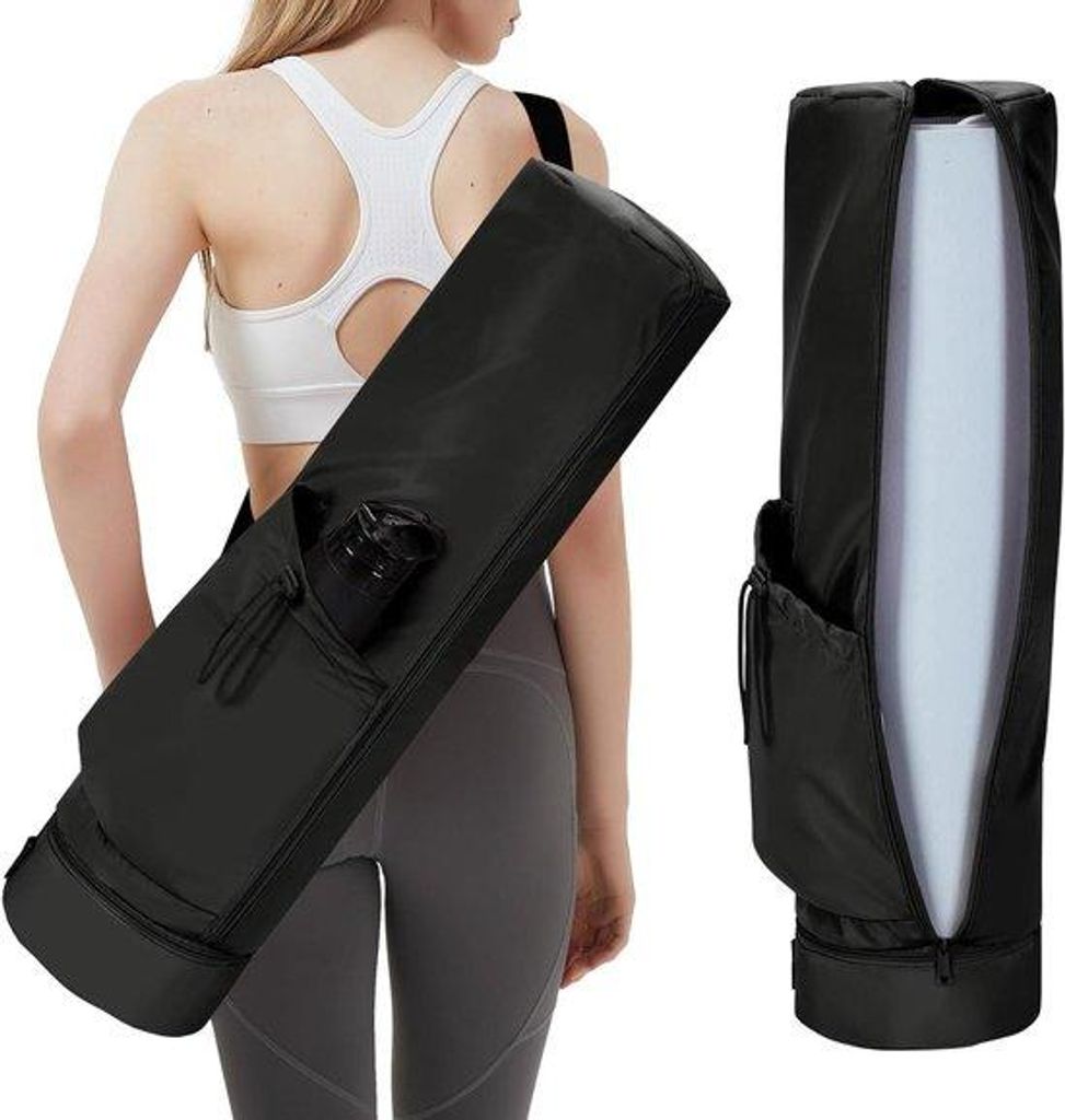 Yogamat mit Tragegurt und Zubehör - Ideal für Yoga und Pilates - Einzelstück - Grün - Ökologischer Stoff - 183x61 cm