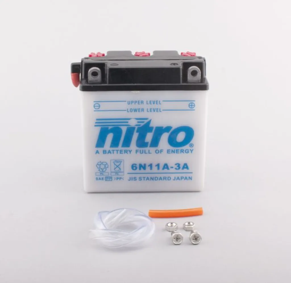 Batterie 6N11A-3A Nitro 11AH idéale pour Restauration Moto Ancienne