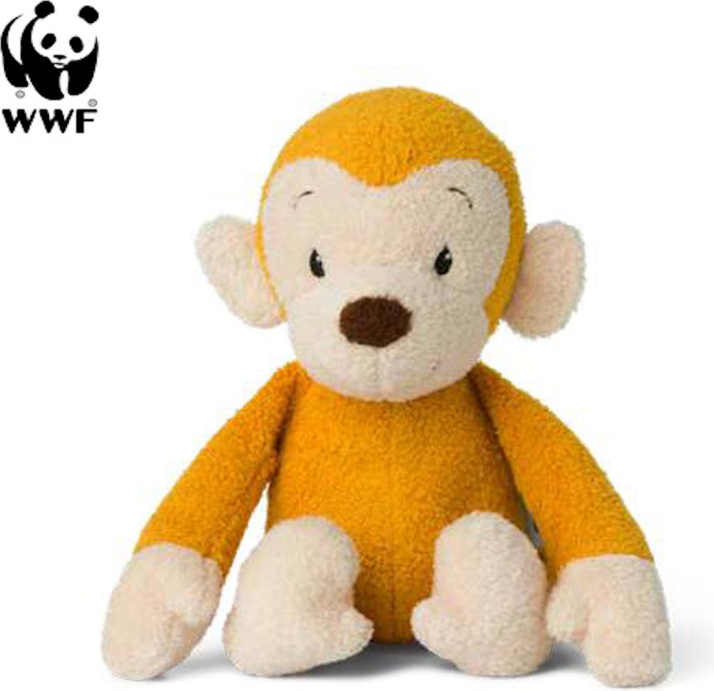 WWF Cub Club - Mago das Äffchen (gelb, 22cm) mit Quietscher Kuscheltier Stofftier für Kleinkinder