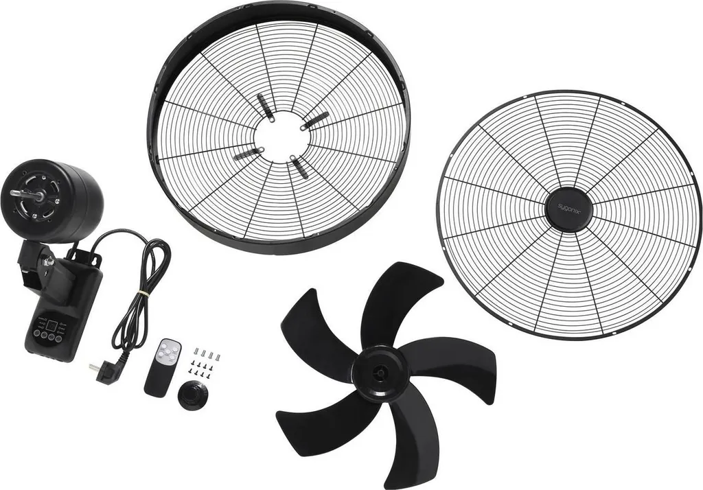 Sygonix Ventilatore da terra 120 W ( x A) 520 mm x 530 mm Nero Orientabile