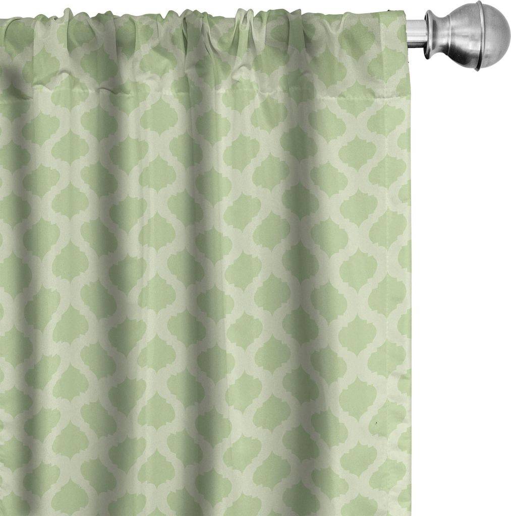 ABAKUHAUS Geometrisch Vorhänge, Gardinen, Pastell Monochrome Traditional Style Quatrefoil Formen in Continuous Pattern, 2 Stück 75 x 245 cm, Past...