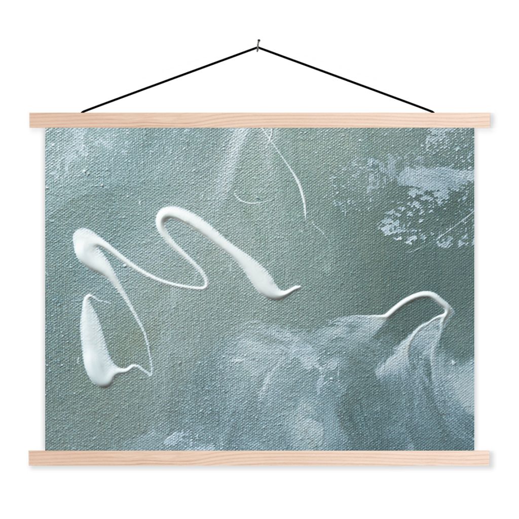 MuchoWow Textilposter Acrylfarbe - Gestaltung - Abstrakt 60x45 cm mit holzfarbenen Rahmen - Bild