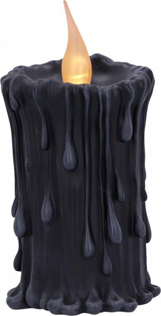 Schwarze LED Kerze als Magic Candle 19cm