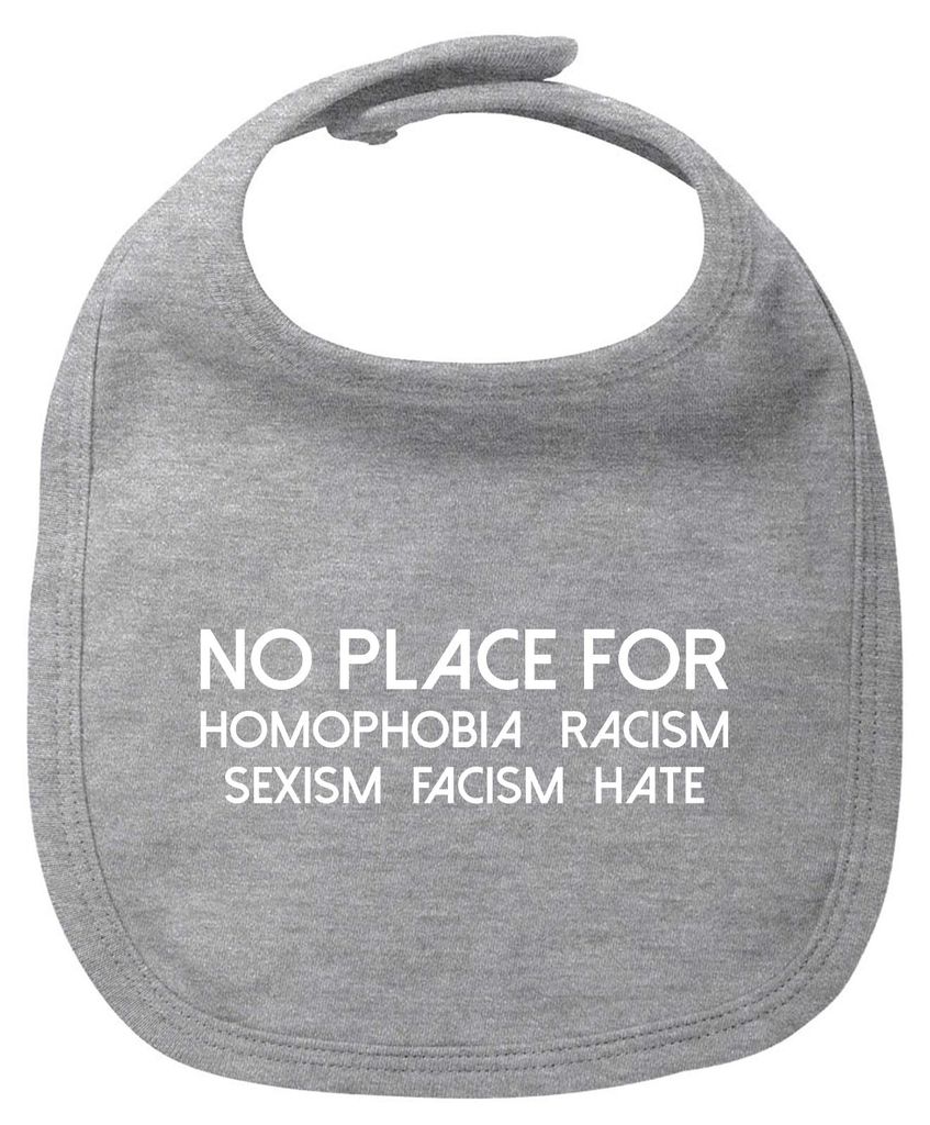 Huuraa Baby Lätzchen No Homophobia Racism Hate Heather Grey Produktbild 