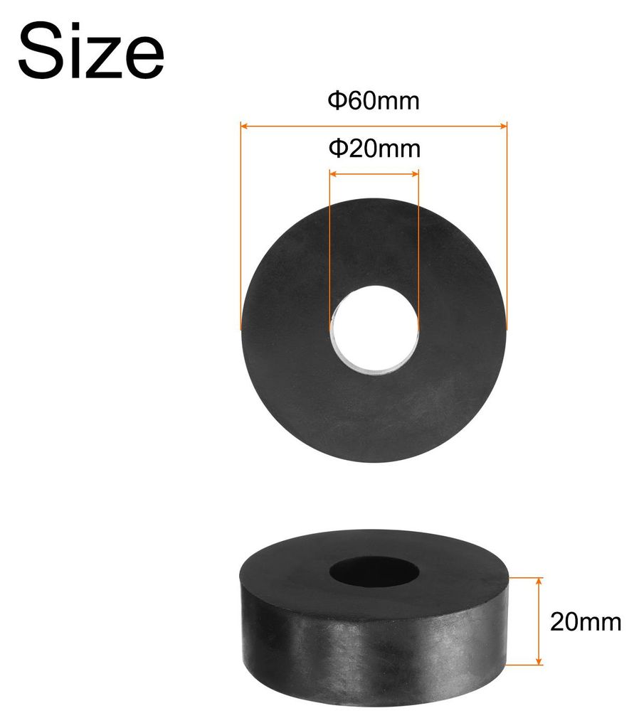 8 Stš¹ck Gummi Unterlegscheiben Gummispacer 60mm Au?endurchmesser 20mm Innendurchmesser 20mm Dicke Gummi Abstandshalter Runde Distanzhš¹lsen f...