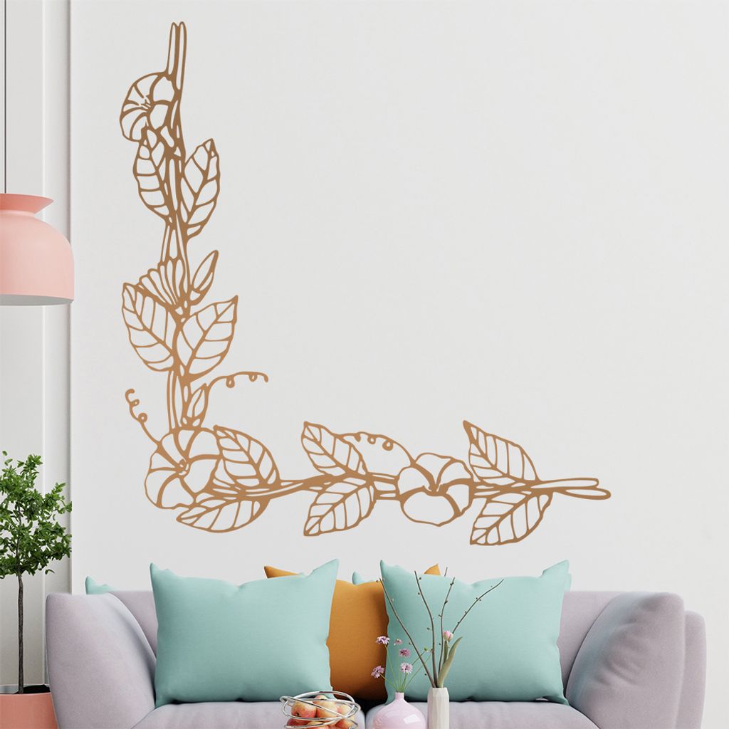 Blumen - Ranken Wandtattoo in 6 Größen - Wandaufkleber Wall Sticker - Dekoration, Küche, Wohnzimmer, Schlafzimmer, Badezimmer