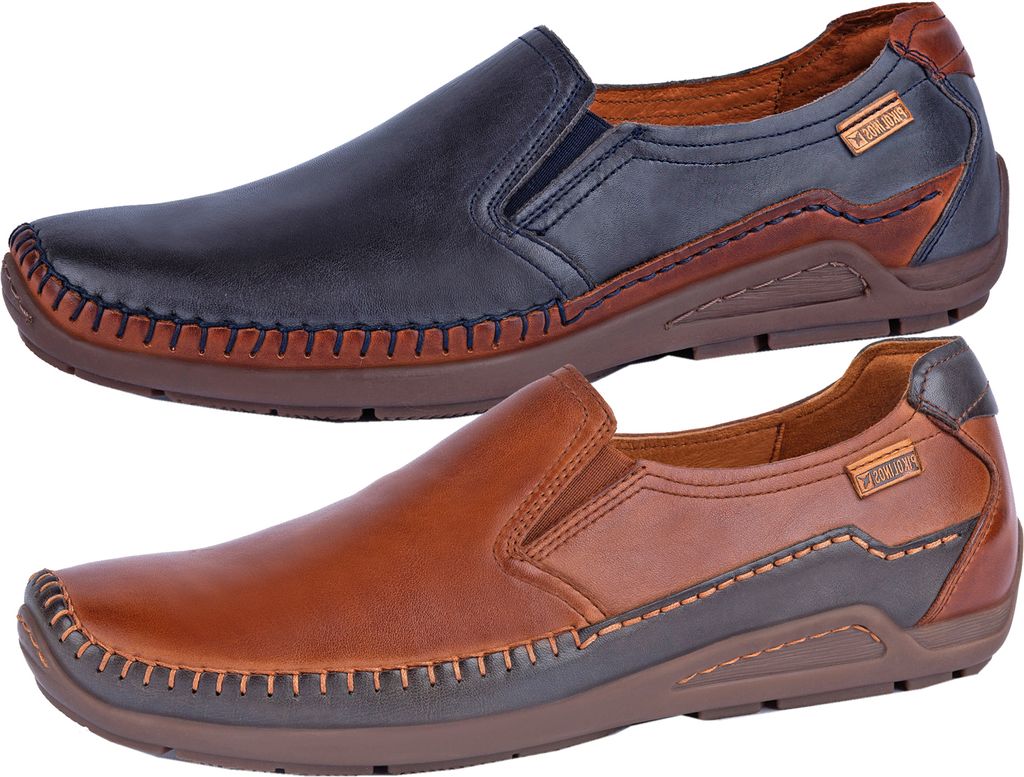 Pikolinos Herren Slipper Leder Halbschuhe Azores 06H-3128, Größe:41 EU, Farbe:Blau