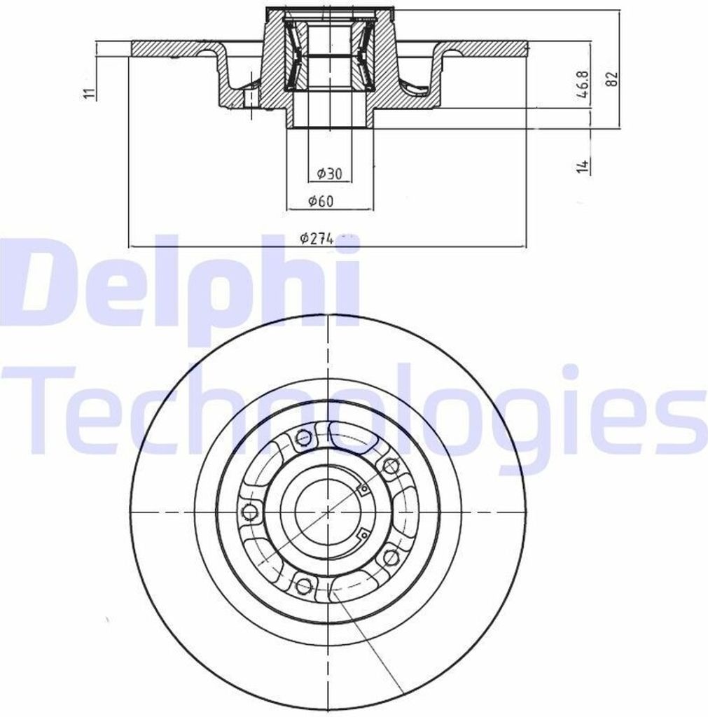 2x DELPHI Bremsscheibe BG9026RS für RENAULT SCÉNIC II Produktbild 