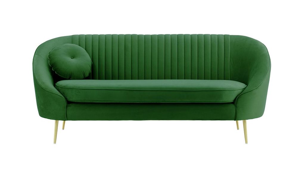 SLF24 - 2,5-Sitzer Sofa Kooper mit Ziernähten - dunkelgrün - Velluto 10