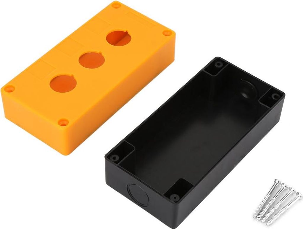 BX3 22mm Dreiloch-Drucktaster-Steuergehäuse, wasserdicht (Gelb)